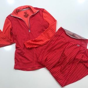 Patagonia Red and Orange Striped Women's Set